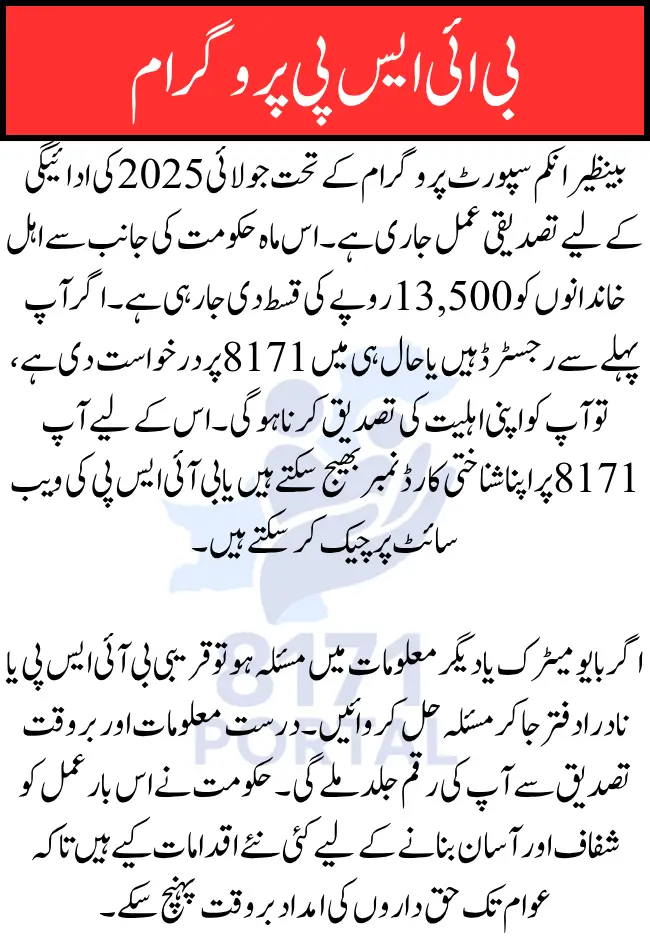 BISP 8171 Payment Verification